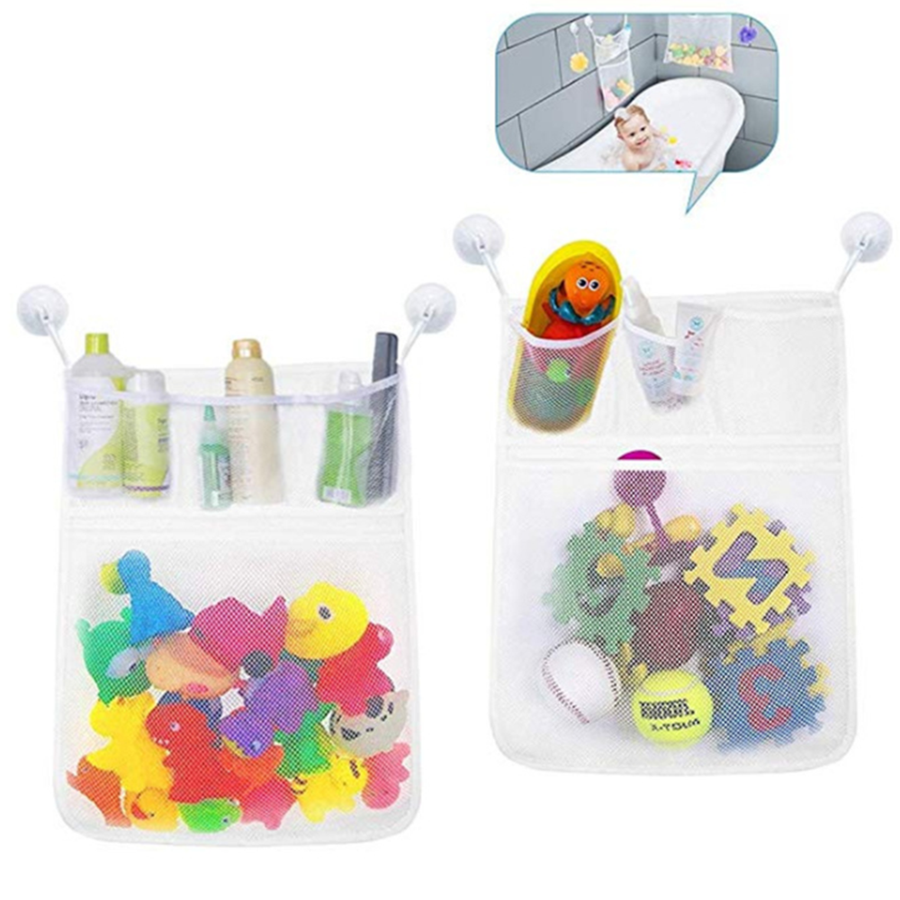 Baby Bath Toy Storage Bag with Suckers Mesh Net Bag for Toys Baby Toys Organizer Holder Children Water Toys Accessaries 45*35cm